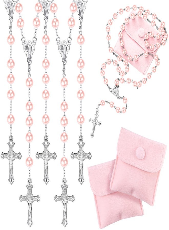 ROCEEI 12 Rosary Beads Catholic for Women and 12 Simple Button Bags Artificial Pearls Rosary for Confirmation Gifts - Image 1